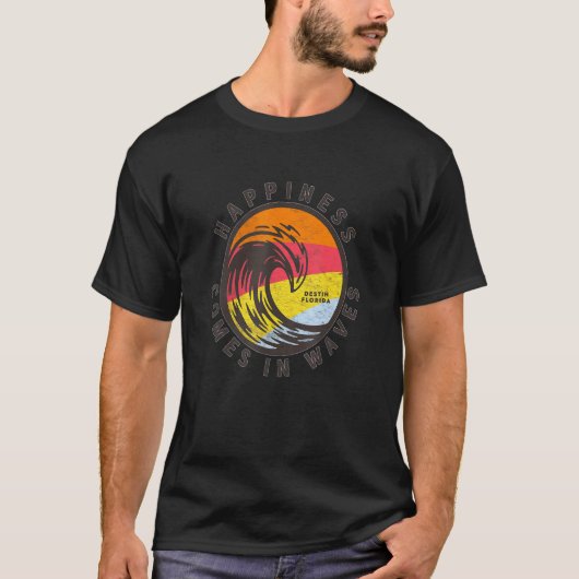 Geluk komt in Waves Destin Florida Beach Vaca T-shirt (Voorkant)