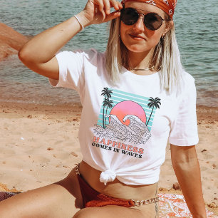 Geluk komt in Waves, Retro Beach Bum Vibes T-shirt