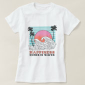 Geluk komt in Waves, Retro Beach Bum Vibes T-shirt (Design voorkant)