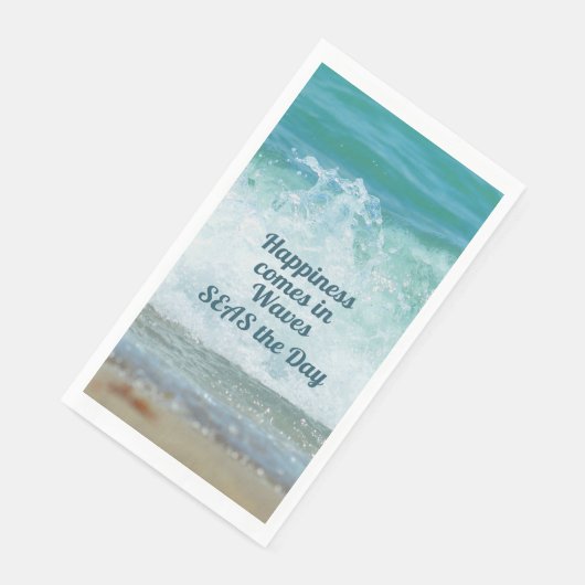 Geluk Komt met de Golven Pluk de Dag Servet (Hoek)