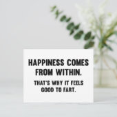 Geluk komt van binnen briefkaart (Staand voorkant)