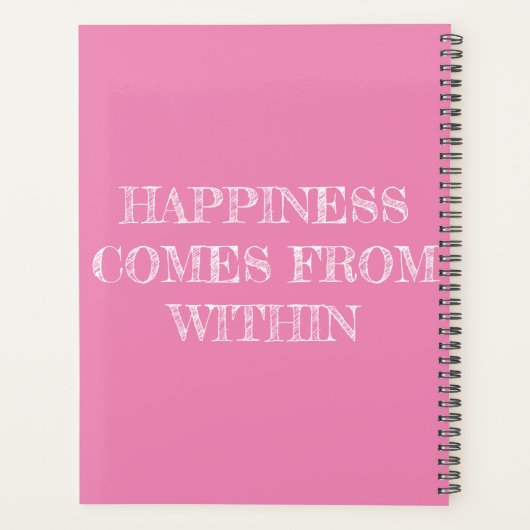 GELUK KOMT VAN BINNENUIT PLANNER (Achterkant)