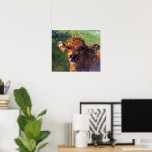 Geluk - Kop van een kalf Poster (Thuiskantoor)