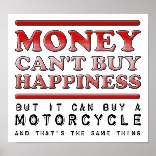 Geluk Kopen Motorfiets Grappige Poster