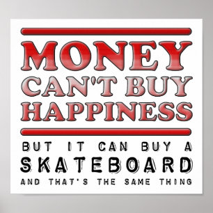 Geluk Kopen Skateboard Grappige Poster