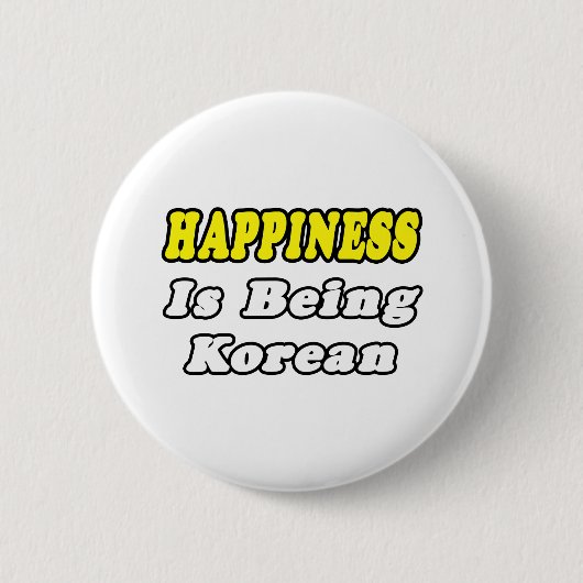 Geluk...Koreaans Ronde Button 5,7 Cm (Voorkant)