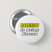 Geluk...Koreaans Ronde Button 5,7 Cm (Voorkant /achterkant)