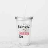 Geluk laat je nagels doen acryl drinkbeker (Achterkant)