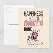 Geluk laat je nagels doen briefkaart (Voorkant / Achterkant)