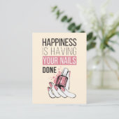 Geluk laat je nagels doen briefkaart (Staand voorkant)