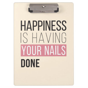 Geluk laat je nagels doen klembord