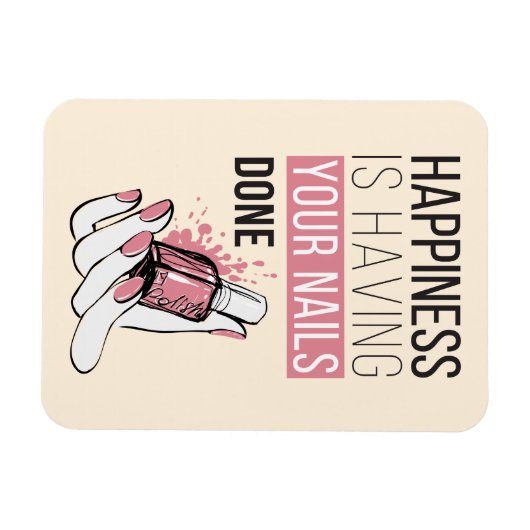 Geluk laat je nagels doen magneet (Horizontaal)