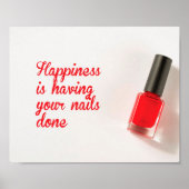 Geluk laat je nagels doen, nagelsalon poster (Voorkant)