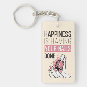 Geluk laat je nagels doen sleutelhanger
