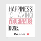 Geluk laat je nagels doen sticker (Vel)