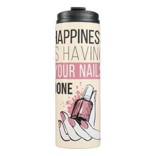 Geluk laat je nagels doen thermosbeker