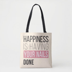 Geluk laat je nagels doen tote bag