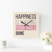 Geluk laat je nagels doen vierkante klok (Huis)