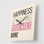 Geluk laat je nagels doen vierkante klok (Hoek)