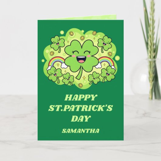 Geluk & Lach St. Patrick's Dag Kaart (Voorkant)