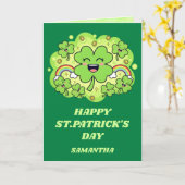 Geluk & Lach St. Patrick's Dag Kaart (Gele Bloem)