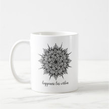 Geluk leeft binnen Mandala Coffee of Tea Mok