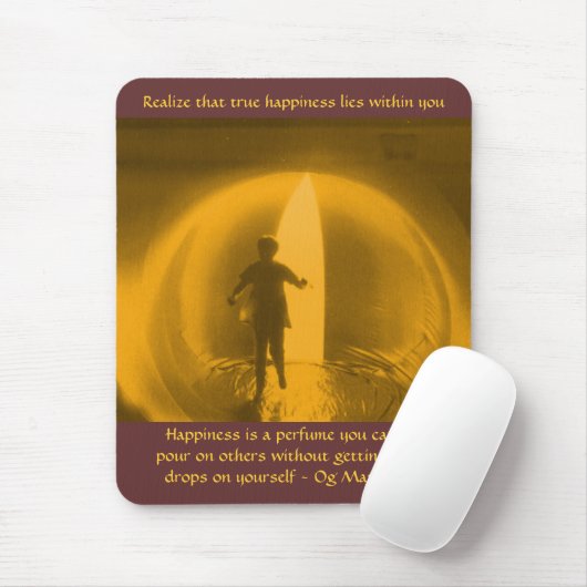 Geluk leeft in jou - mousepad muismat (Met muis)