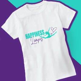 Geluk leept een hartendop meisje aqua paars t-shirt