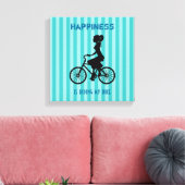 Geluk leidt mijn bike - fietser Silhouette Canvas Afdruk (Insitu (Woonkamer))