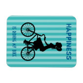 Geluk leidt mijn bike - fietser Silhouette Magneet (Horizontaal)
