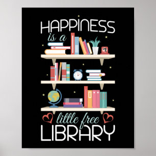 Geluk lezen van boeken is een kleine gratis biblio poster