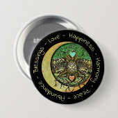 Geluk, liefde, harmonie, vrede, zegeningen Button (Voorkant /achterkant)