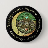 Geluk, liefde, harmonie, vrede, zegeningen Button (Voorkant)