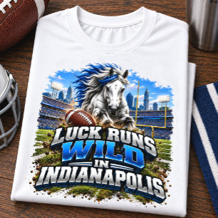 Geluk Loopt Wild in Indianapolis Voetbalfan T-shirt