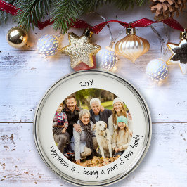Geluk maakt deel uit van deze familie Cute Photo Metalen Ornament