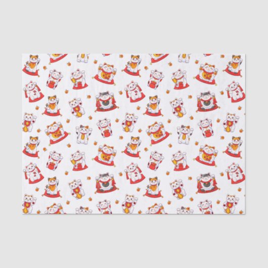 Geluk Maneki Neko Katten Tissuepapier (Voorkant)