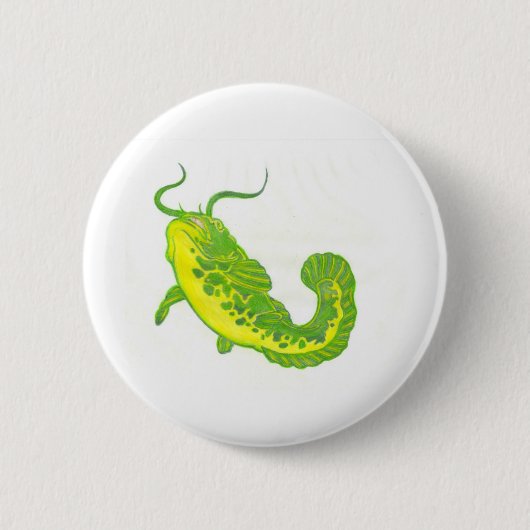 Geluk Meerval Ronde Button 5,7 Cm (Voorkant)