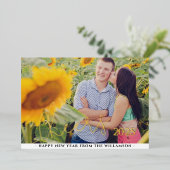 Geluk met het Nieuwe Jaar | Horizontale Foto  Folie Feestdagenkaart (Staand Voorkant)