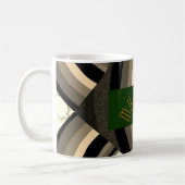 Geluk met je geliefde, mooie zwarte, bruine, koffiemok (Links)