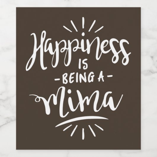 Geluk Mima Wijn Etiket (Enkel label)