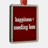 Geluk = minder nodig hebben metalen ornament (Rechts)