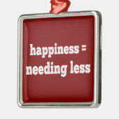 Geluk = minder nodig hebben metalen ornament (Links)