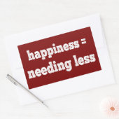 Geluk = minder nodig hebben rechthoekige sticker (Envelop)