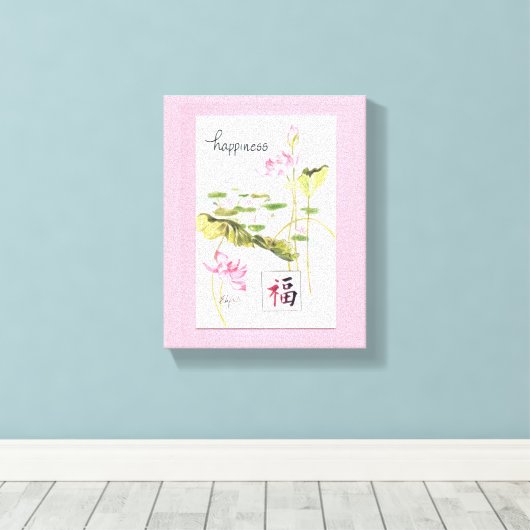 Geluk. Mogen we het allemaal hebben. Canvas Afdruk (Insitu (Houten vloer))