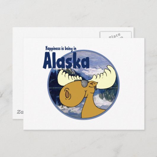 Geluk Moose - Alaska Briefkaart (Voorkant / Achterkant)