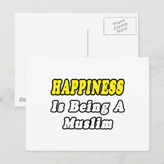 Geluk...Moslim Briefkaart (Voorkant / Achterkant)