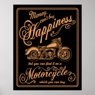 Geluk - Motorfiets Poster