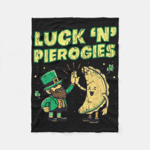 Geluk N Pierogies Grappige Poolse Ierse St. Patric Fleece Deken
