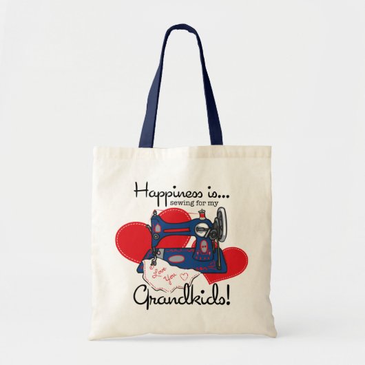 Geluk naait tote bag (Voorkant)