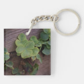 Geluk of Vastberaden? St. Patrick's Day Klavertjes Sleutelhanger (Achterkant)